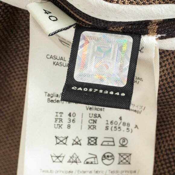 Fendi SS/19 "Mud & Dark Brown" FF-Motif Jersey Oversized Bomber Jacket - Picture 12 of 16